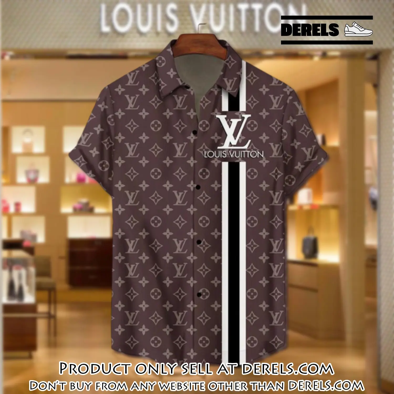 Lv louis vuitton luxury hawaiian shirt & short set lhs1192 dr1607094